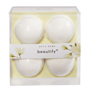 Beautify sett med 4 badebomber med frisk duft av sitron