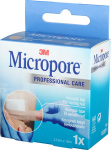 Micropore tape 2,5 cmx10 m refill lysebrun