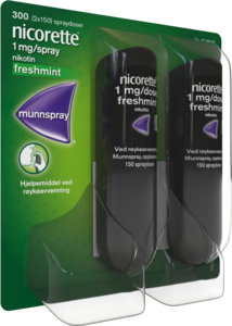 Nicorette Freshmint munnspray 1 mg nikotin, 300 spray, slutte å røyke