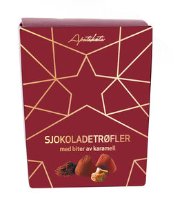 Apotekets sjokoladetrøffel med biter av karamell 150 g
