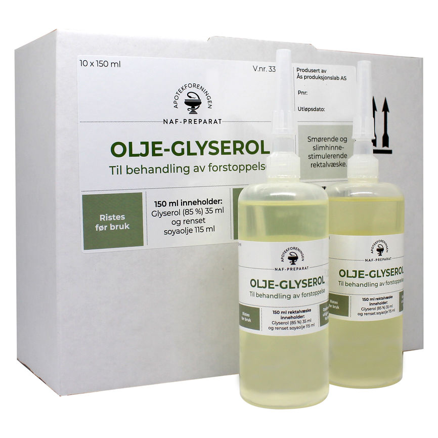 Kjøp Olje-Glycerol NAF Rektalvæske 150 på nett | Vitusapotek