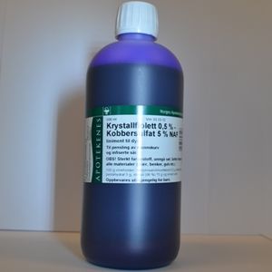 Krystallfiolett 0,5 % - Kobbersulfat 5 % NAF Liniment til dyr - 500ml