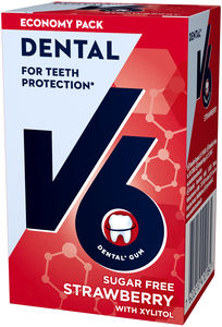 V6 Dental Strawberry Mint tyggegummi 50 stk