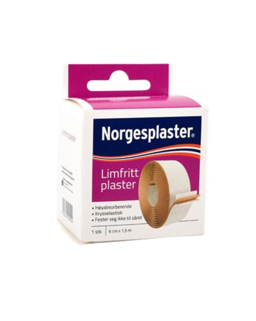 Kjøp Norgesplaster limfritt plaster 6cmx1,5m 1 rull på nett | Vitusapotek