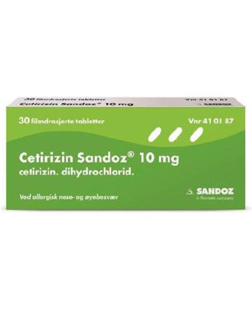 Kjøp Cetirizin Sandoz tabletter 10 30 stk nett