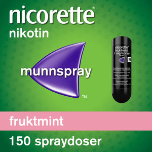 Nicorette Fruktmint munnspray 1 mg nikotin, 150 spray, slutte å røyke