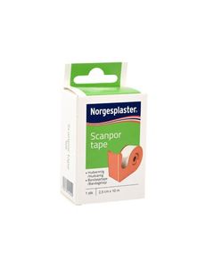 Scanpor bandasjetape hvit med dispenser 2,5cmx10m 1 stk