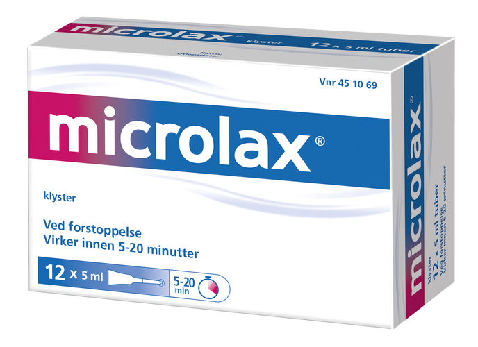 Kjøp Microlax Rektalvæske 90 mg/ml/9 mg/ml/625 mg/ml 12 x 5 ml nett | Vitusapotek