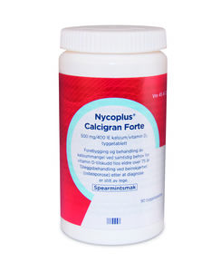 Nycoplus Calcigran Forte Tyggetab med smak av spearmint 500 mg/400 IE