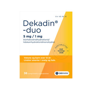 Dekadin-duo sugetablett med smak av honning 36 stk