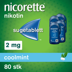 Nicorette Coolmint sugetablett 2 mg nikotin, 80 stk, slutte å røyke