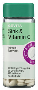 Gevita Sink & Vitamin C 120 tabletter