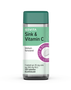 Gevita Sink & Vitamin C 120 tabletter