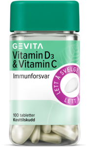 Gevita D3 og C 20mcg/500mg 100 tabletter