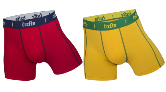 Tufte herrboxer yellow / red L
