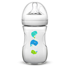 Avent Natural tåteflaske med hvalmotiv 260 ml
