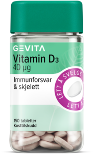 Gevita vitamin D3 40mcg 150 tabletter