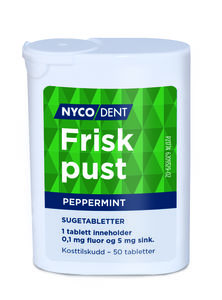 Nycodent Frisk Pust sugetabletter Peppermint 50 stk