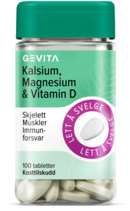 Gevita Kalsium, magnesium & vitamin D 100 tabletter
