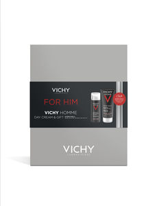 Vichy Homme gavesett med dagkrem og dusjsåpe