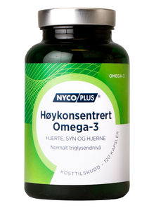 Nycoplus høy omega-3 Kaps 1000 mg fiskeolje 120 kapsler