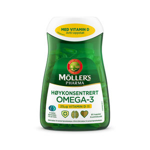 Möller's Pharma Høykonsentrert omega3 + vitamin D 80 stk