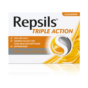 Repsils Triple Action honning og sitron 24 stk