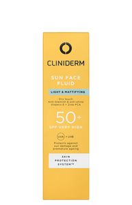 Cliniderm lett og mattende solkrem til ansikt SPF 50+, 40 ml