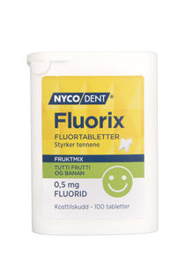 Nycodent Fluorix sugetablett med tutti fruttismak 0,5 mg 100 tabletter