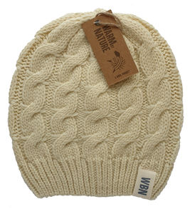 Strikket lue Cream dame