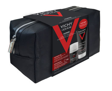Vichy Homme toalettmappe med dusjsåpe og deodorant