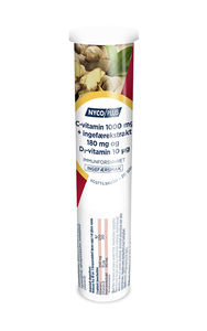 Nycoplus C-vitamin 1000 mg  ingefær + D3 20 stk