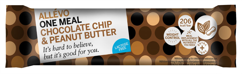 Allévo one meal bar chocolate chip & peanut