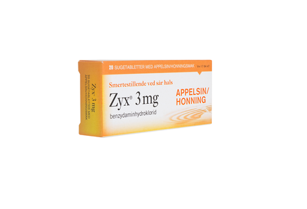 Zyx sugetablett med honning- og appelsinsmak 3 mg