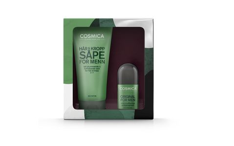 Cosmica gavesett til menn med dusjsåpe og deo