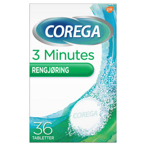Corega 3 min rensetabletter til tannproteser 36 stk