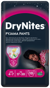 DryNites bleie jente 4-7 år 10 stk