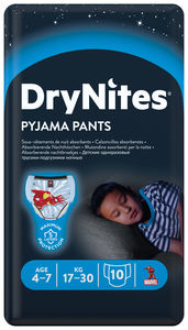 DryNites Bleie gutt 4-7 år 10 stk