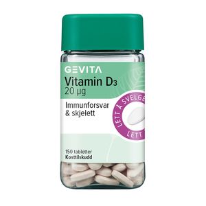 Gevita vitamin D3 tab 20mcg 150 tabletter
