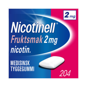 Nicotinell Fruktsmak tyggegum 2 mg, Slutte å røyke, 204 stk