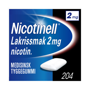 Nicotinell Lakris tyggegummi 2 mg, Slutte å røyke, 204 stk
