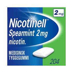 Nicotinell Spearmint tyggegum 2 mg, Slutte å røyke, 204 stk