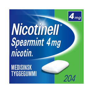 Nicotinell Spearmint tyggegum 4 mg, Slutte å røyke, 204 stk