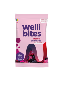 Wellibites Bringbær & Saltlakris 70 gram