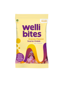 Wellibites Ananas og Pasjonsfrukt & Solbær 70 gram
