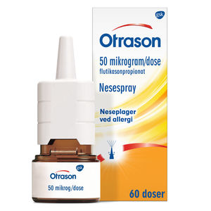 Otrason Nesespray 50 mikrogram/dose, 60 doser, Korttidsbehandling av neseplager ved allergi