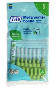 TePe Mellomromsbørste 0,8mm grønn 8 stk