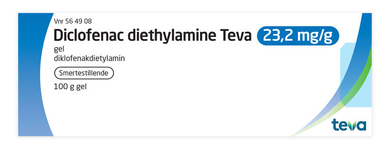 Diclofenac diethylamine Teva 23,2 mg/g gel