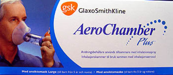 Aerochamber Plus Maske 5 inhalasjonskammer for voksne og barn over 5 år