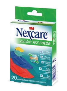 Nexcare Comfort 360° Color 20 stk assorterte størrelser